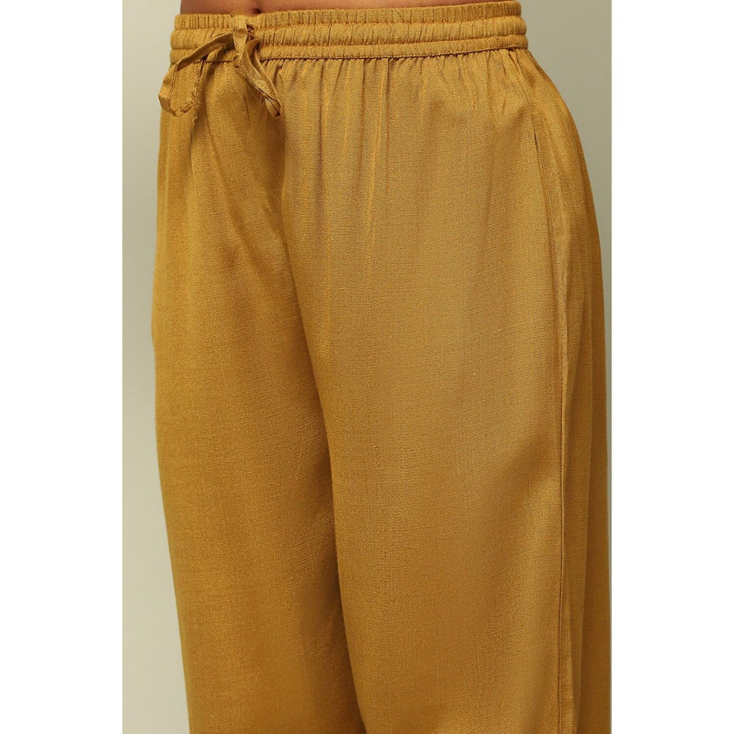 Rangriti Women's Acrylic Kurta Set (WNTRWR19626AW24MUSTYEL_Mustard