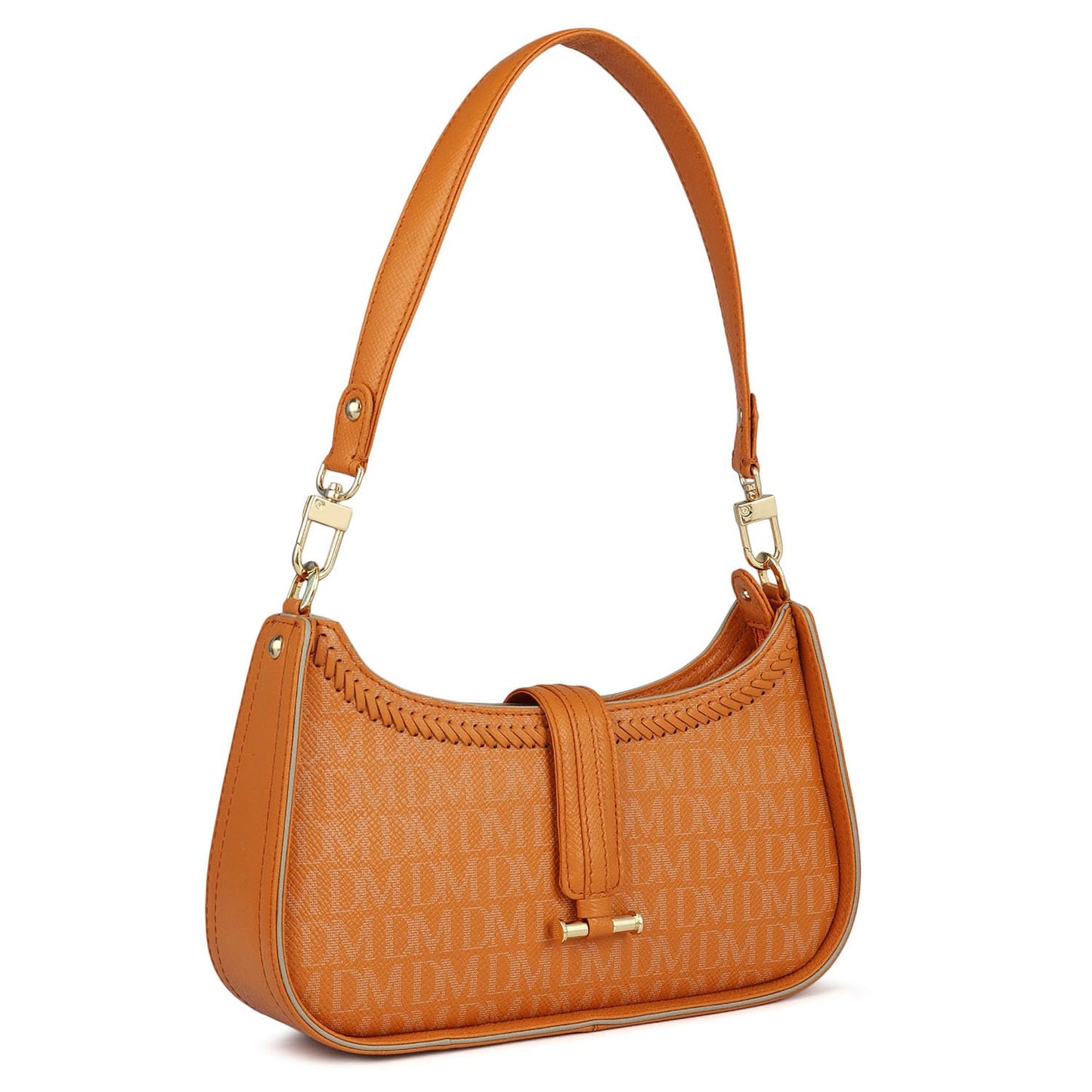 Da Milano Leather Shoulder Bag for Women - Orange