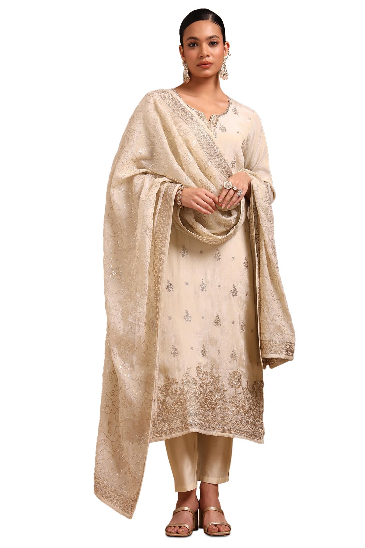 Soch Womens Tissue Embroidered Suit Set With Sequins