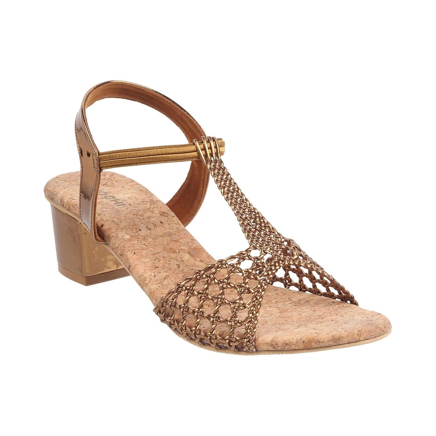 Mochi Women Ant Gold Block Heel Sandal UK/5 EU/38 (40-7)