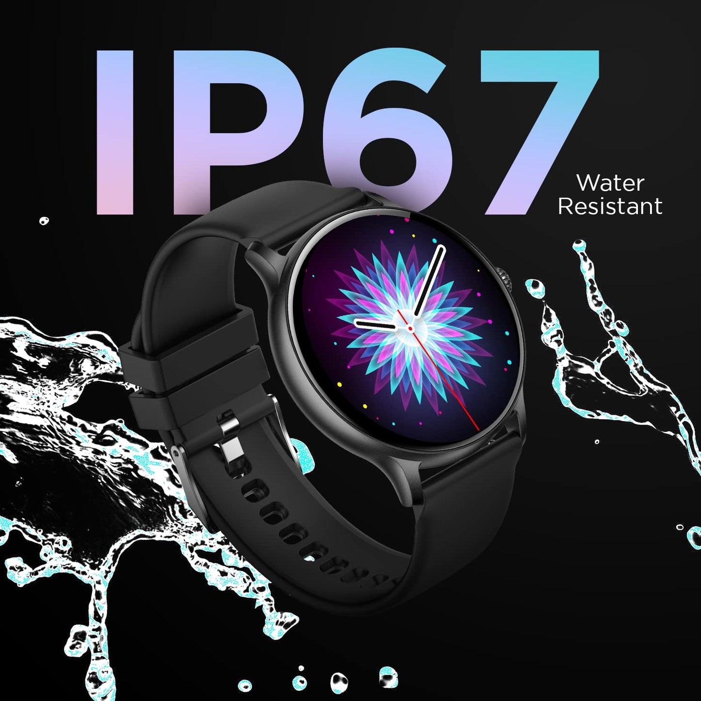 Fire-Boltt Phoenix Smart Watch with Bluetooth Calling 1.3,120+ Sports Modes, 240 * 240 PX High Res with SpO2, Heart Rate Monitoring & IP67 Rating (Black)