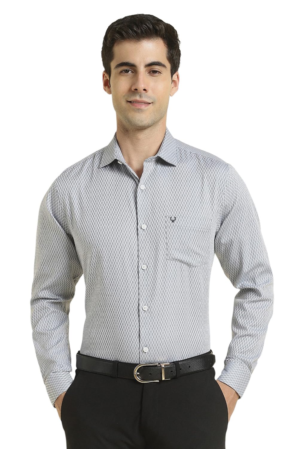 Allen Solly Men Cotton Slim Fit Shirt (ASSFQSPPQ37732_Grey, 42