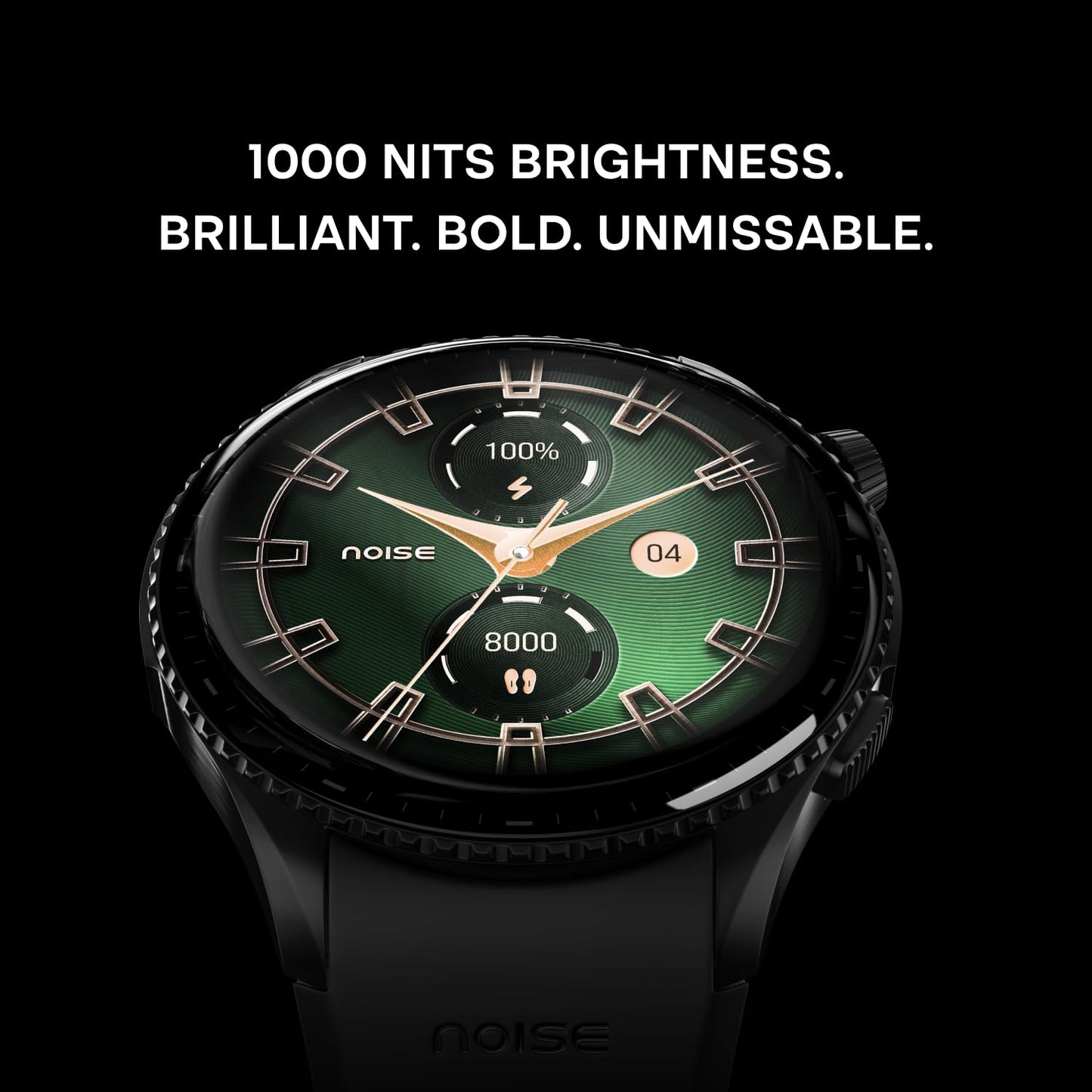 Noise Newly Launched Halo 3 Smart Watch with 1.43” AMOLED Display, 1000 NITS Brightness, Premium Metal Design, Powered by AI Pro, AI Transcription, Morning Briefs, 7-Day Battery(Vintage Brown)