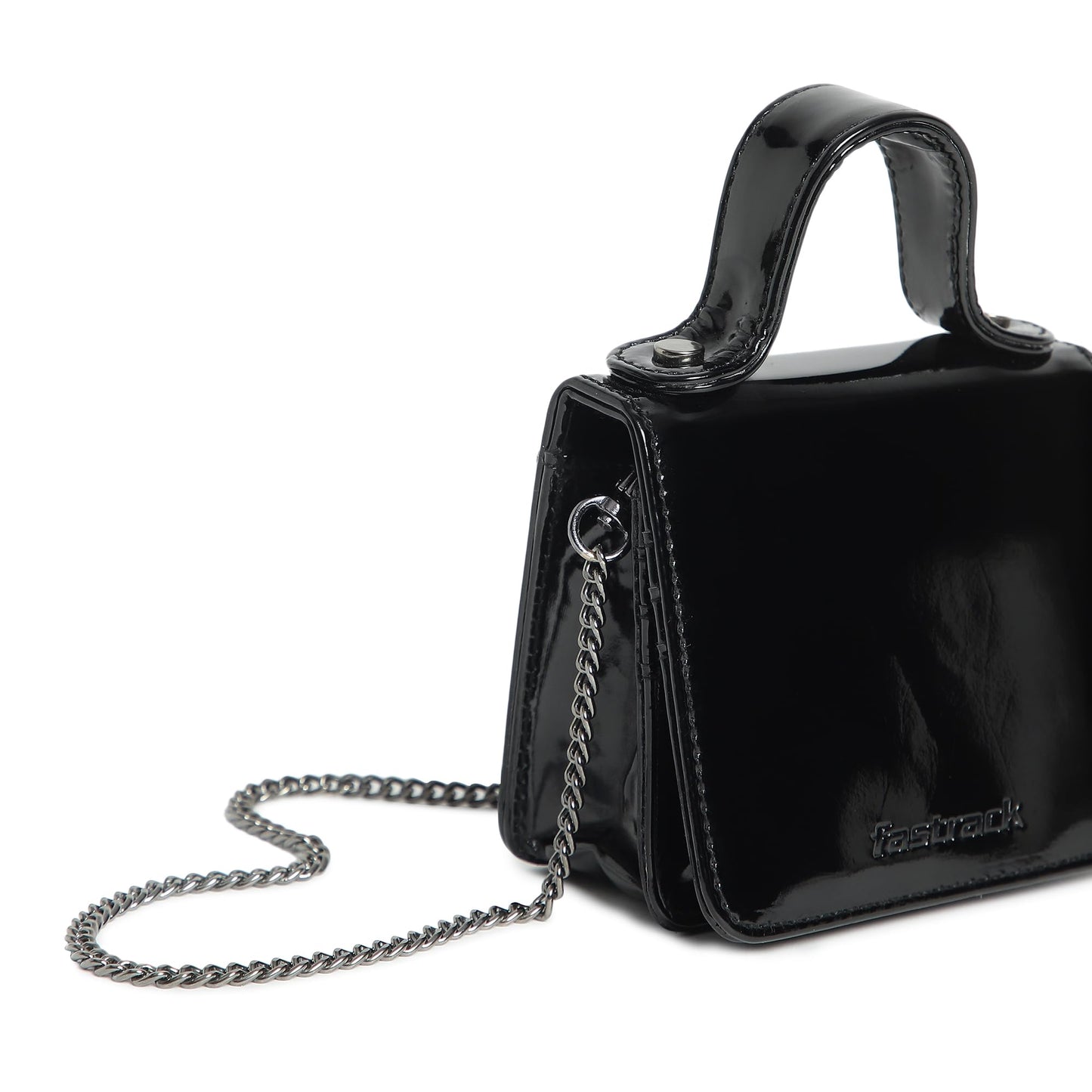 Fastrack Micro Clutch for Women | Stylish Micro Clutch with Chain Strap | Premium Clutch with Multiple Pockets made of Faux Leather