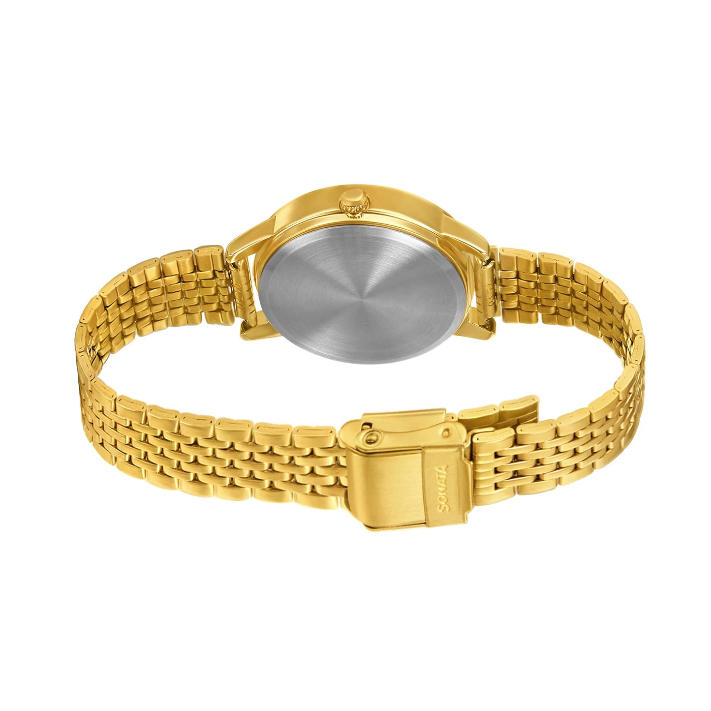 Sonata Gold Edit Maroon Dial Women Watch with Stainless Steel Strap-NS8175YM03