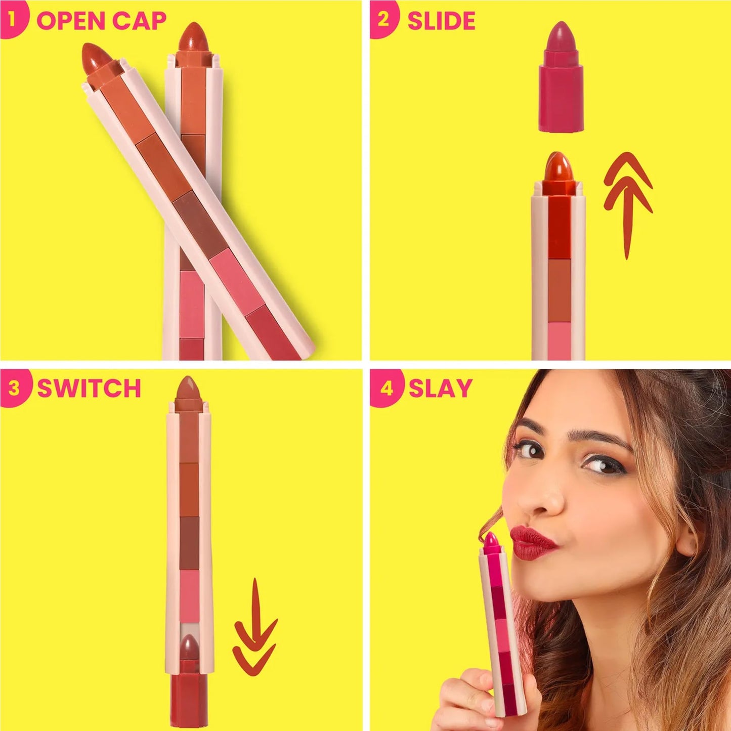 NY Bae 5 in 1 Lipstick - Nude Moods 02 (6.5g) | Lip Crayon | Nude Pink and Brown Shades | Natural Finish | Lip and Cheek Tint | Eyeshadow | Lipstick | Bronzer | Travel Kit | Multi-stick