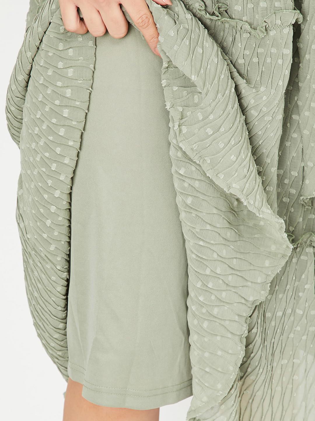 Max URB_N Women Textured Tiered Dress