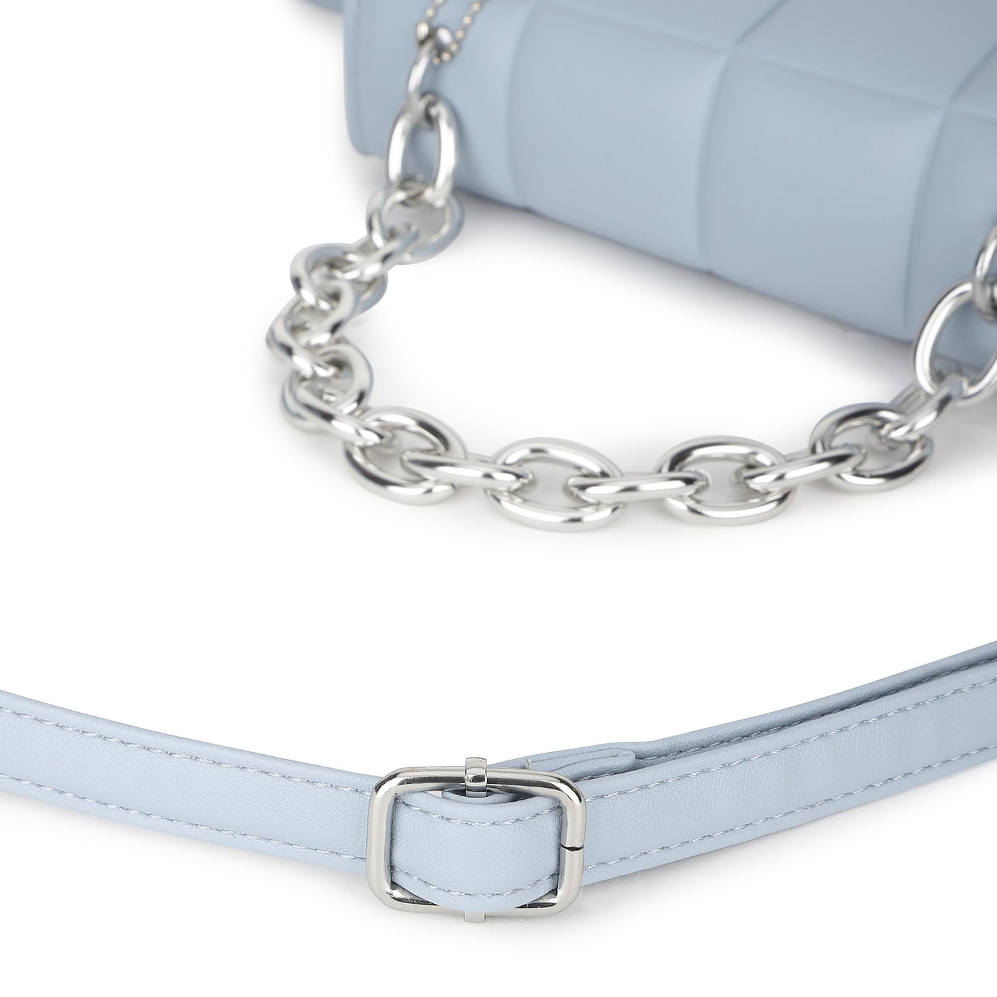 Fastrack Quilted Sling Bag for Womens, Ladies and Girls | Polished Gold Chain Strap Sling Bag | Made Up of Semi PU Leather Material