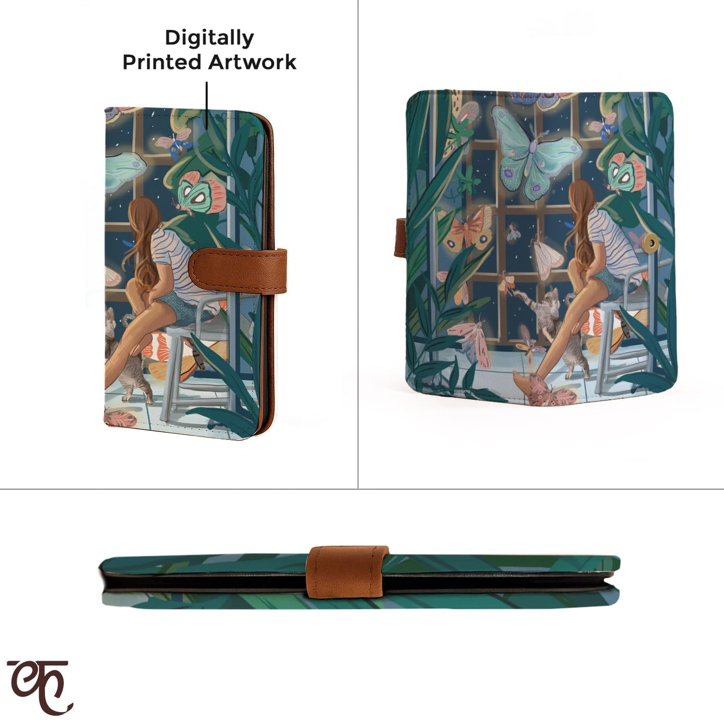 Kalankit Wallet for Woman | Vegan Leather Passport Wallet for Women | Bi-Fold Long Purse for Women Wallet, Birthday Gifts for Women, Passport Holder | Night Magic