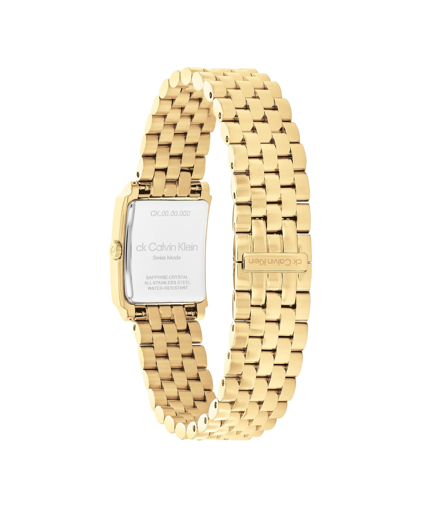 Calvin Klein Swiss Elongated Analog Yellow Dial Women's Watch-25000003