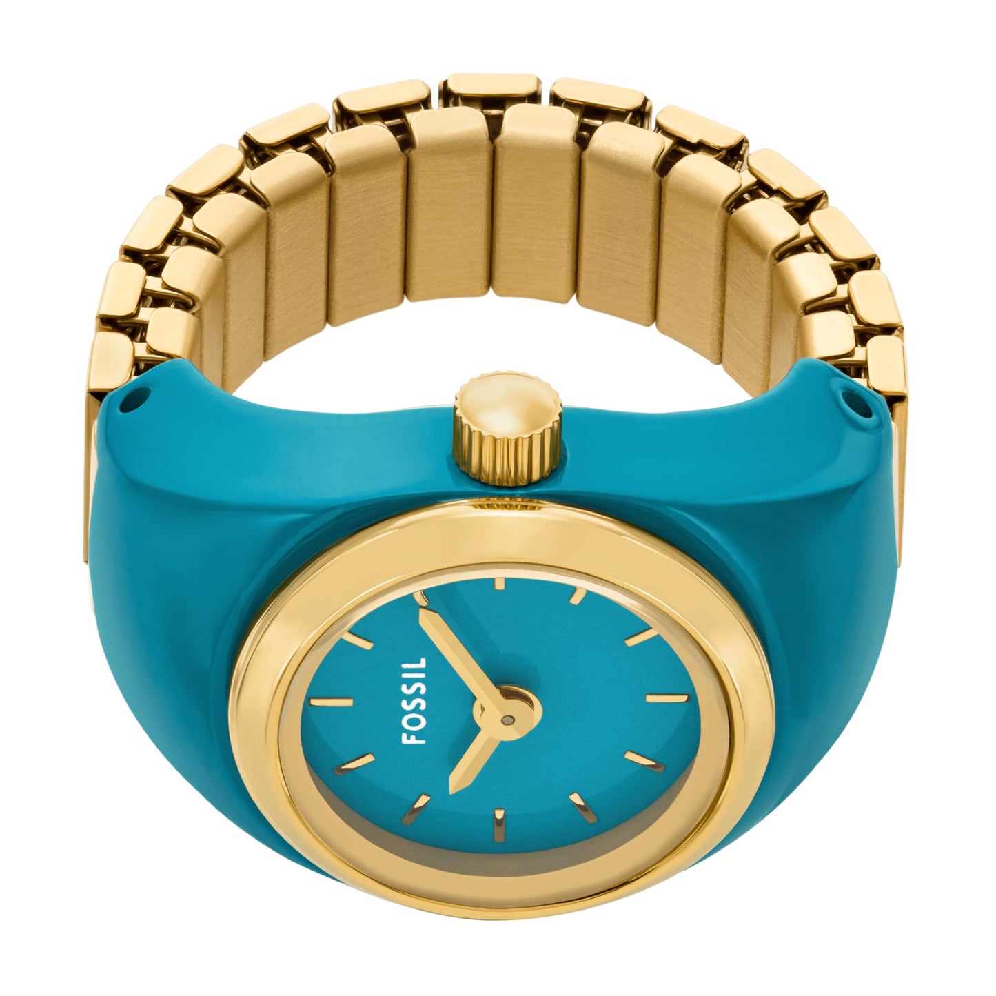 Fossil Womens Watch Ring Gold Quartz Stainless Steel Watch ES5415