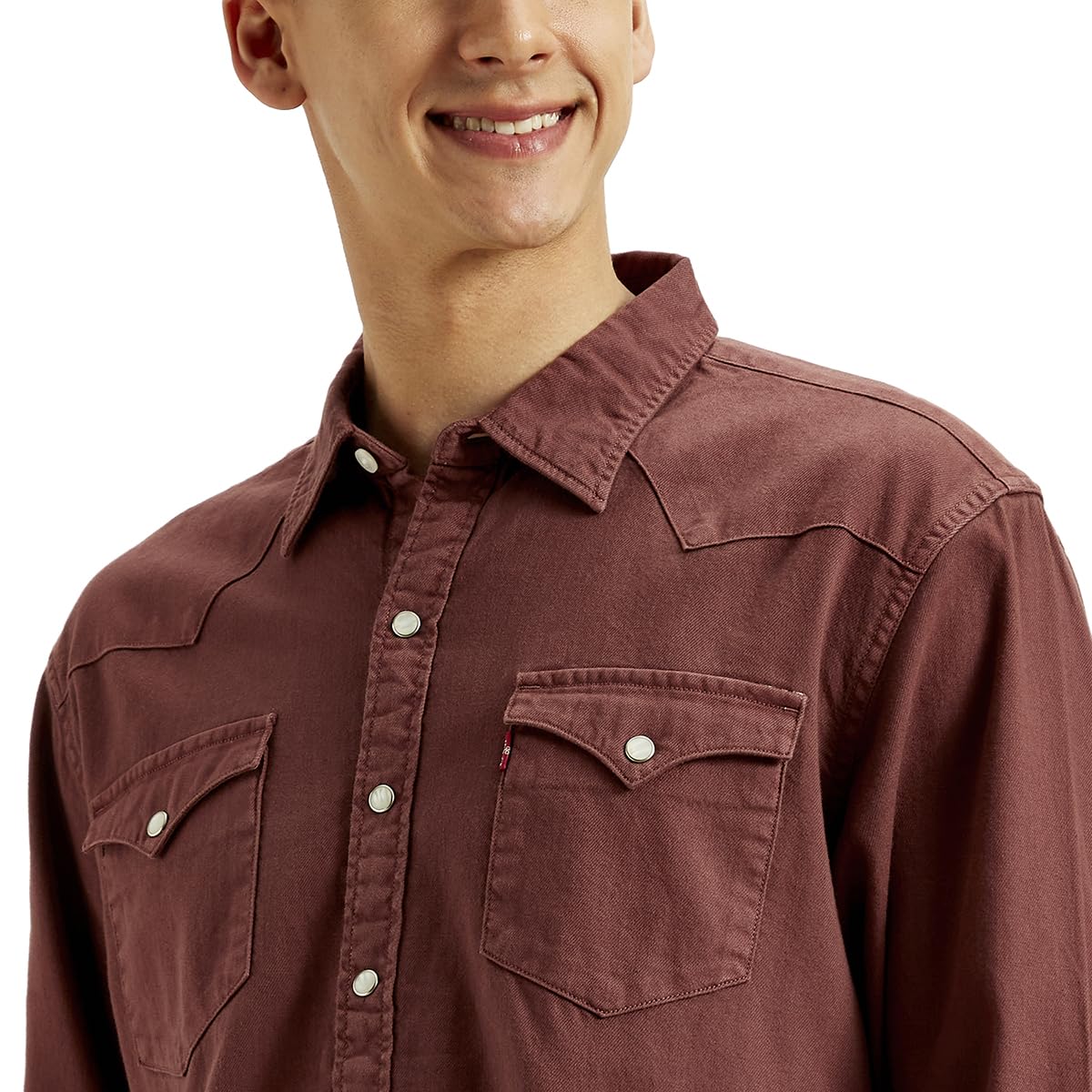 Levi's Men's Solid Dyed Slim Fit Shirt Brown