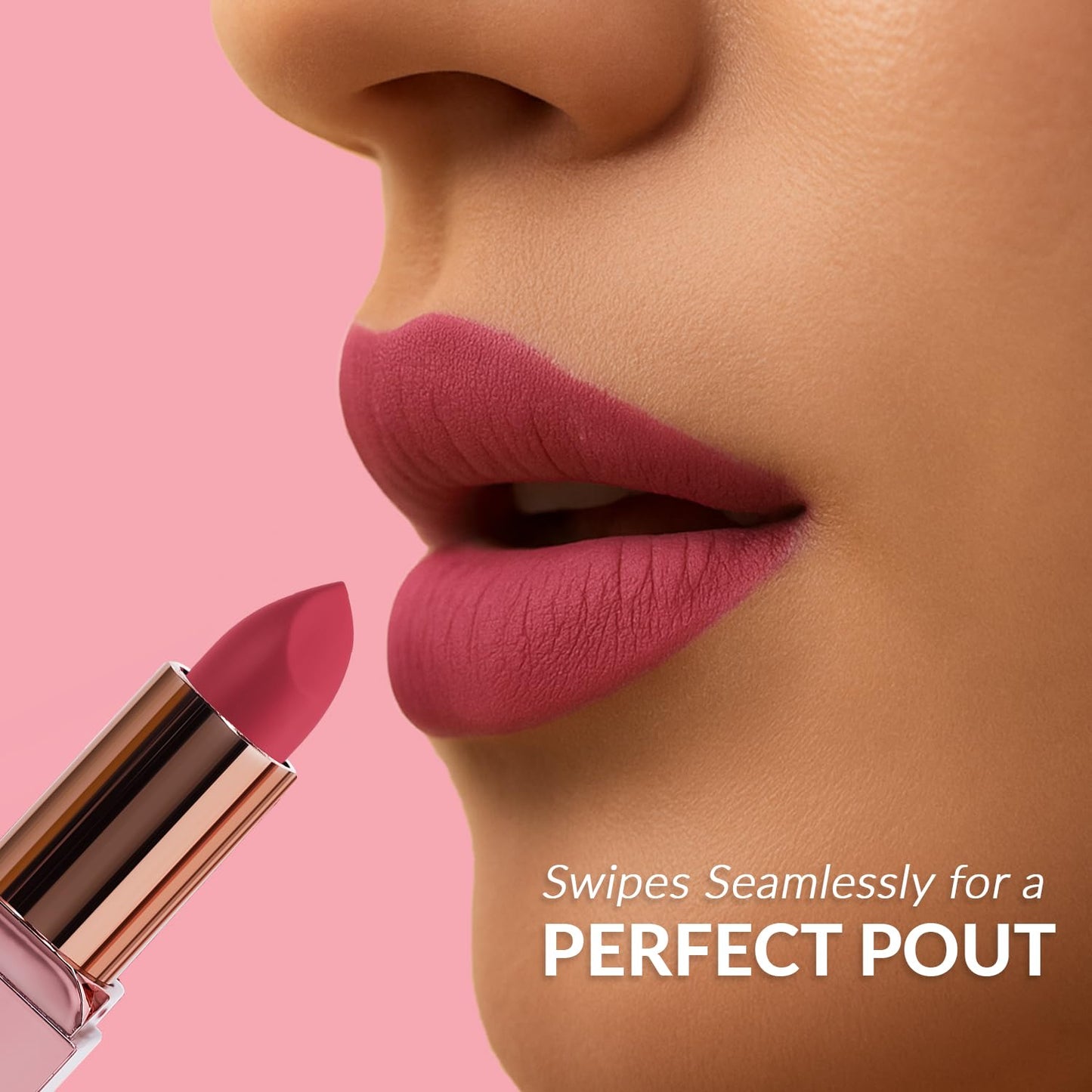 Beauty People Glorified Matte Lipstick, Metallic Lip Colour, Moisturises & Hydrates Lips, 8 Hour Colour Stay, Longlasting, Waterproof, With Jojoba Oil & Vitamin E, Shade Easy Berry, 3.8gm