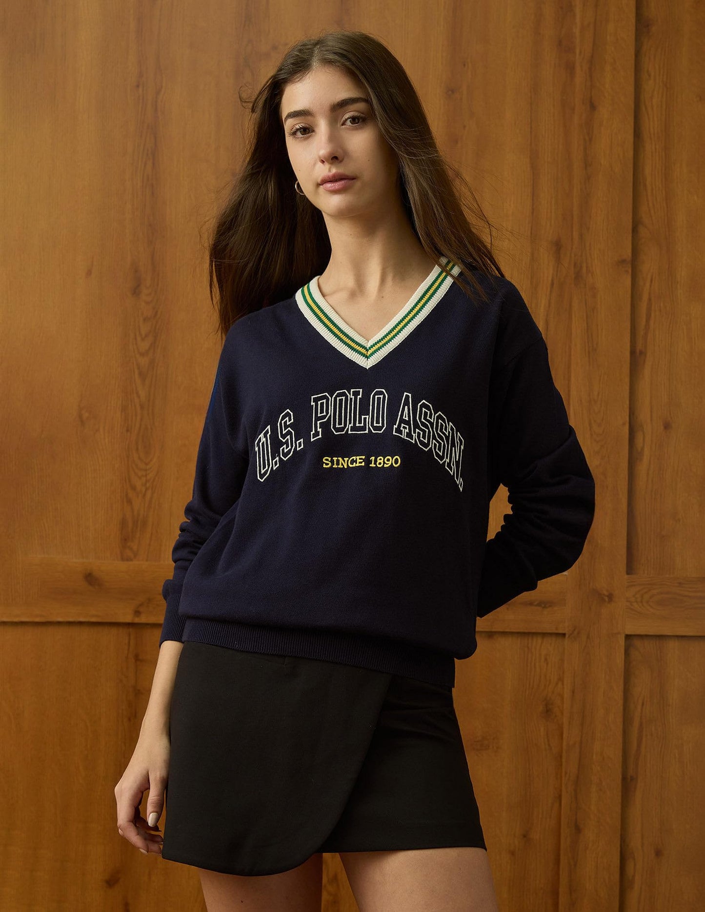 U.S. Polo ASSN. Women's Cotton Casual Sweater (UWAW25SWE196