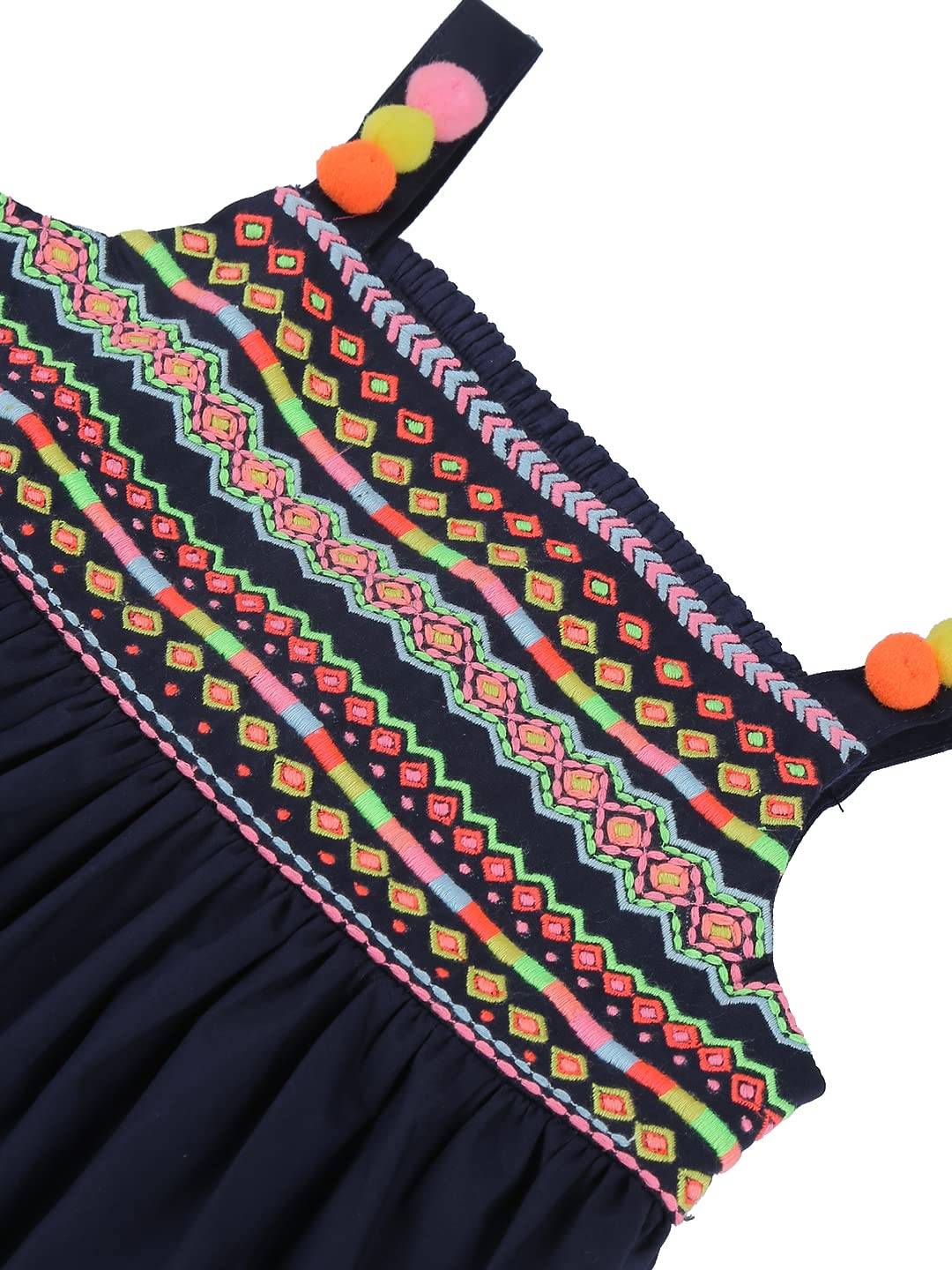 nauti nati Girl's Cotton Strapless Mini Dress (NN301-093-12-18M_Navy