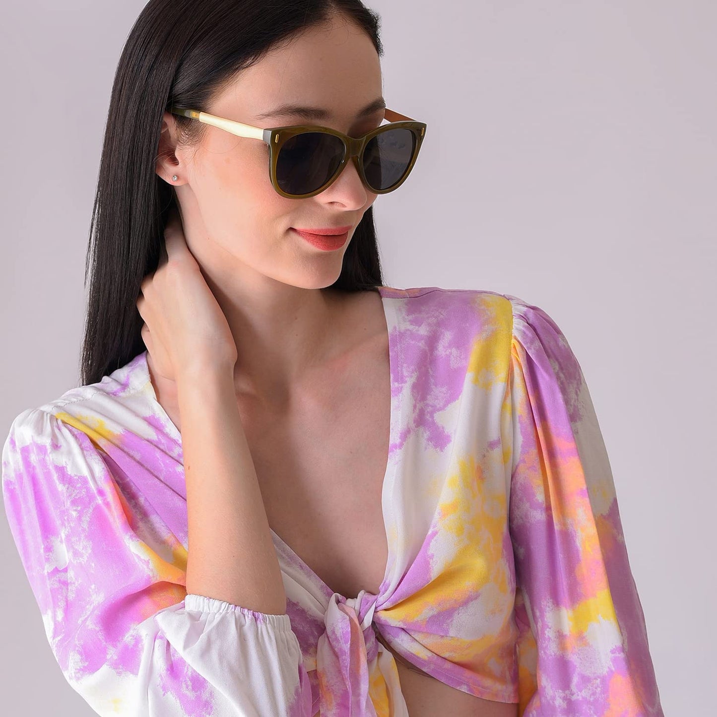 Haute Sauce Brown Wayfarer Sunglasses for Women & Girls | Tinted Black Lens | Goggles, Glasses, Shades, Eyewear, Chasma, Glares for women | accessories for women | Cool, Funky, Stylish ladies sunnies