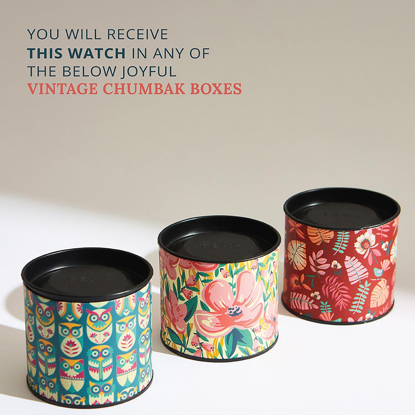 TEAL BY CHUMBAK Round Dial Analog Watch for Women,Rose Garden Collection, Printed Vegan Leather Strap,Gifts for Women/Girls/Ladies,Stylish Fashion Watch for Casual/Work - Pink