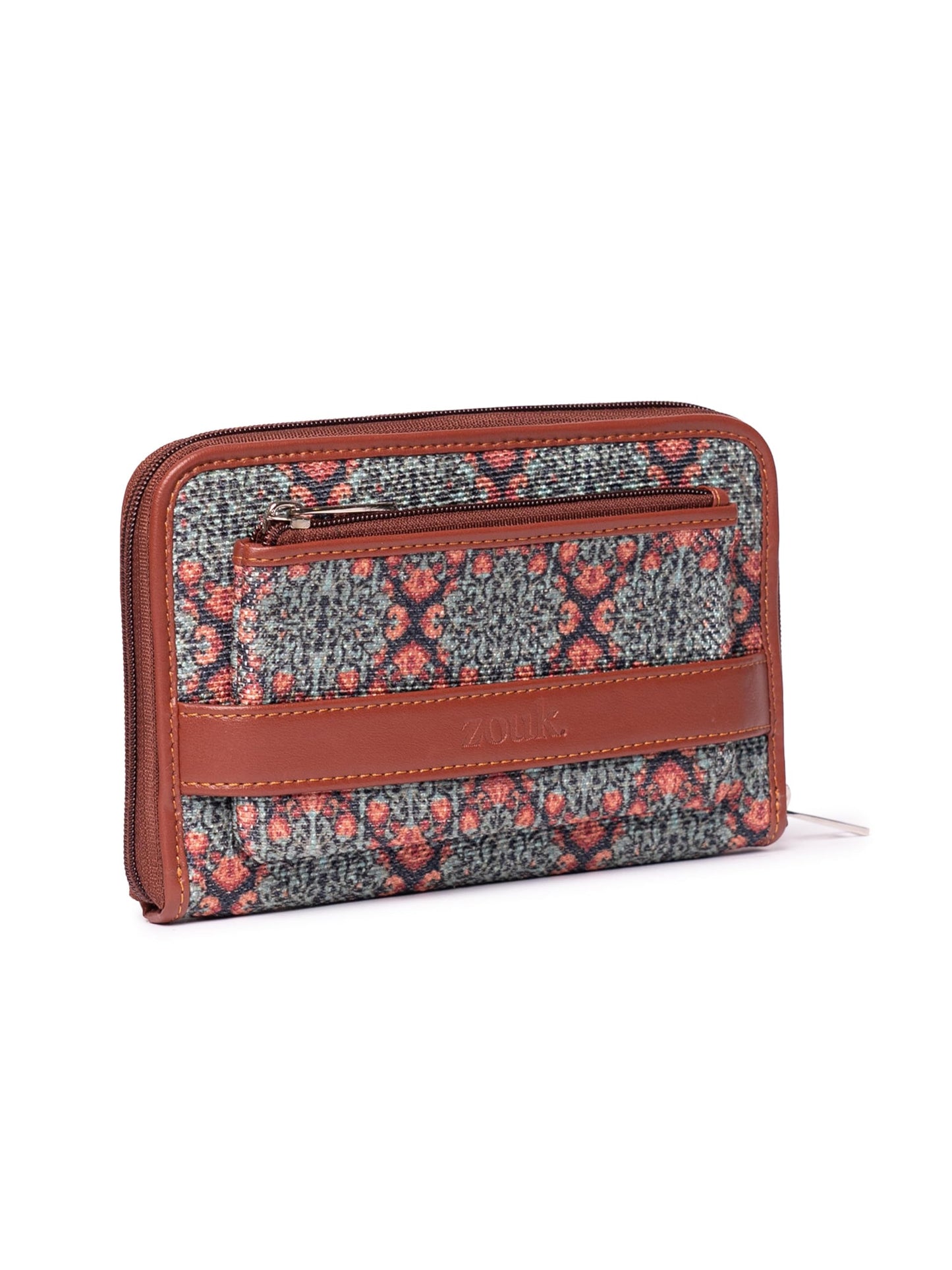 ZOUK Women Handcrafted Classic Zipper Wallet - Kolkata Nouveau
