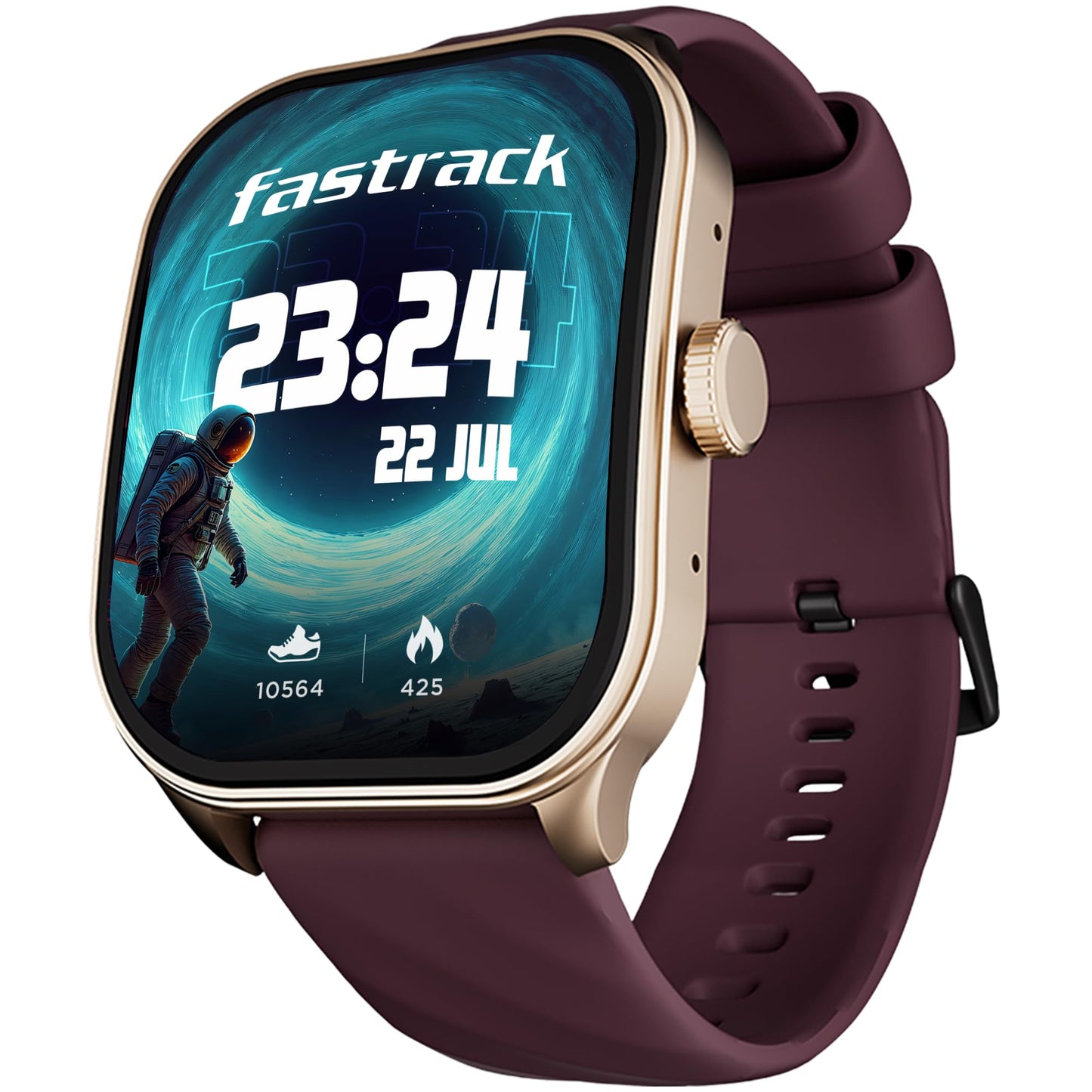 Fastrack Limitless FS2 Pro 1.96" AMOLED Smart Watch with BT Calling, AI Voice Assistant, 100+ Sports Modes, 5-Day Battery, Fast Charge, Health Tracking, – Smartwatch for Men & Women (Wine Red)