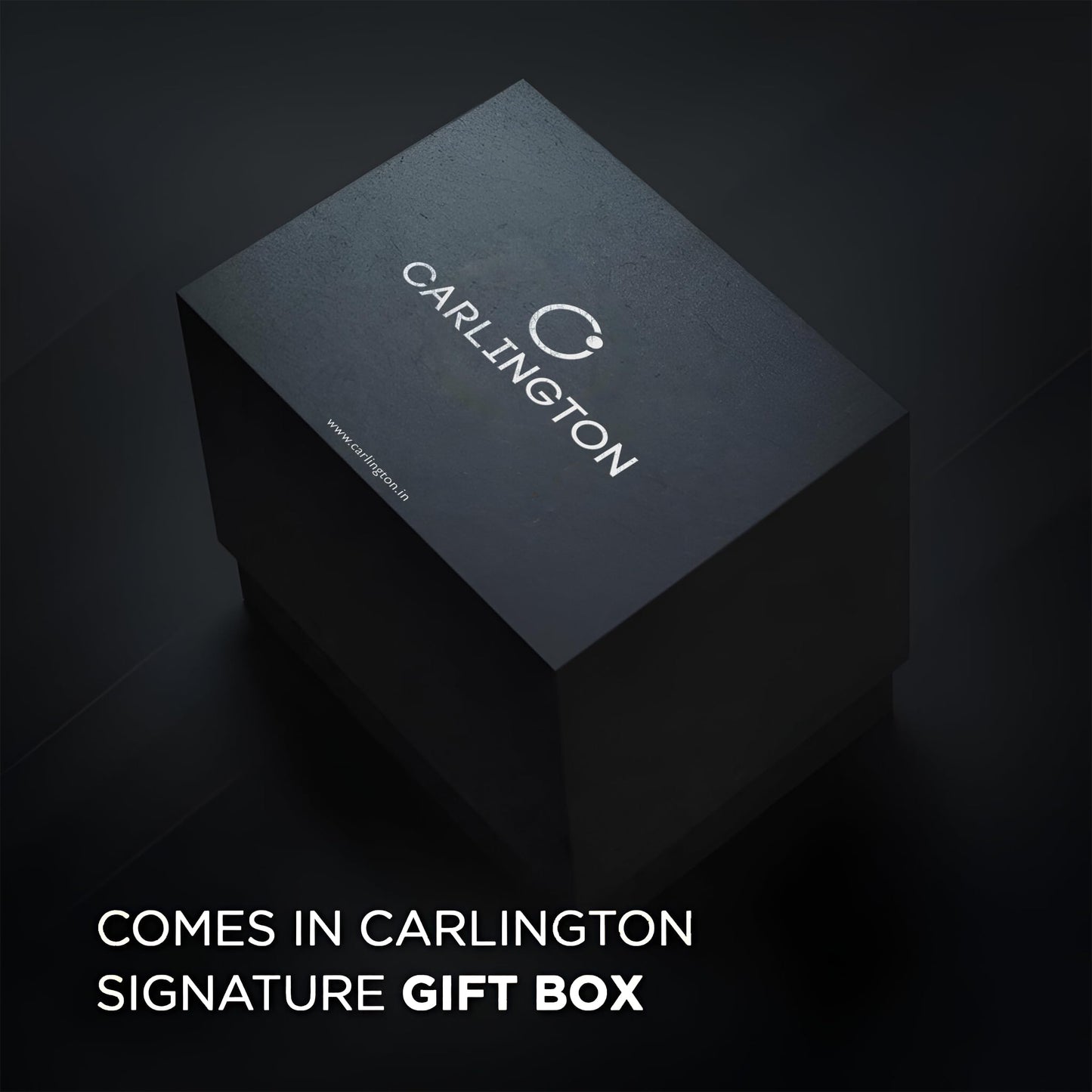 Carlington Stainless Steel Analogue Men Premium Watch, Black Dial, Black Band