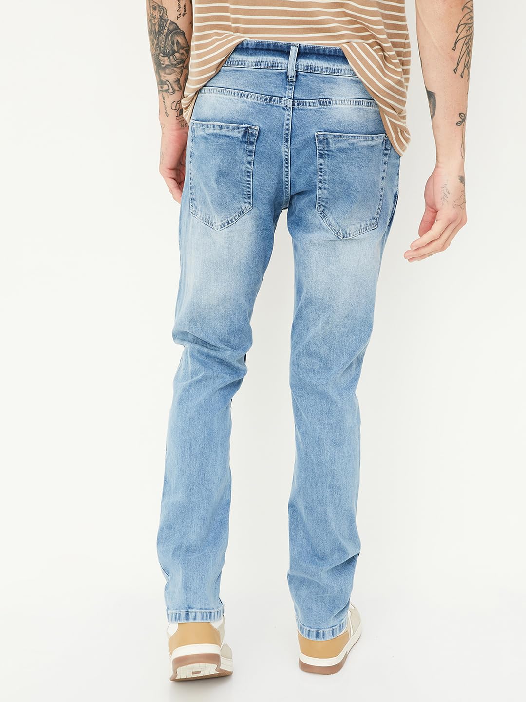 Max URB_N Men Slim Fit Washed Mid Rise Jeans (DMBSLFES2304GVLIGHT Blue)_36