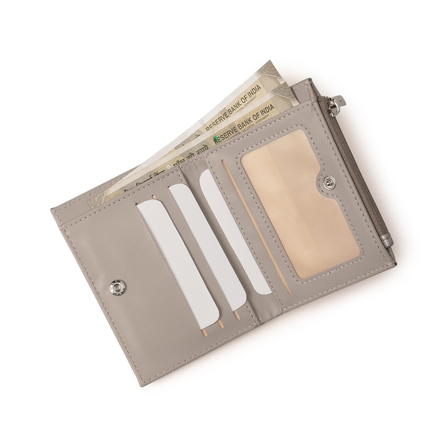 Fastrack Women's Two-Fold Wallet | Multiple Card Slots, Cash Slots, Zip Coin Pocket | Compact & Organized | 6 Months Warranty