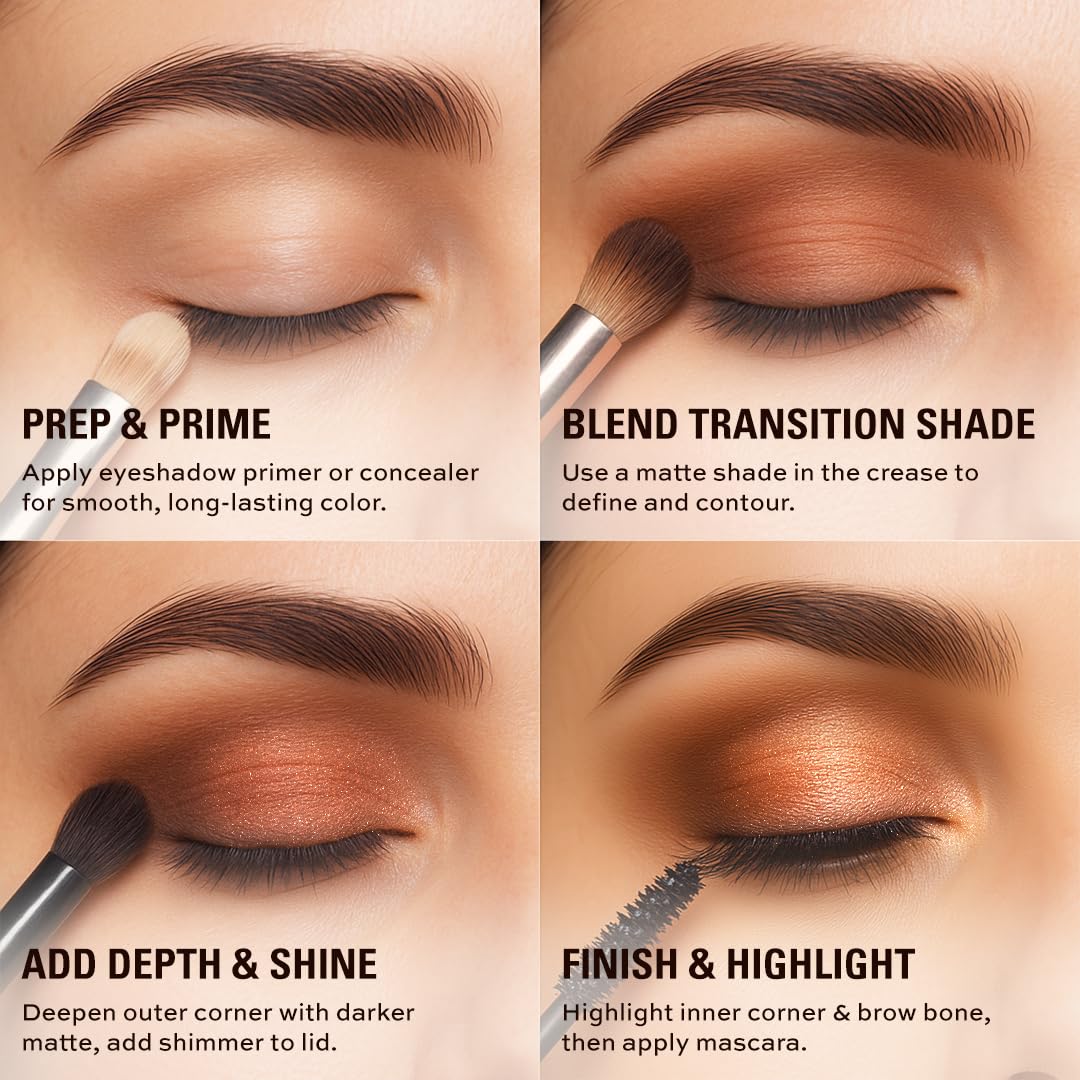 Makeup Revolution Forever Flawless Eyeshadow Palette- Bronze Temptation | Highly Pigmented and Blendible | Includes 18 shades- Glitters and Mattes | Long Wearing and Waterproof - 19g