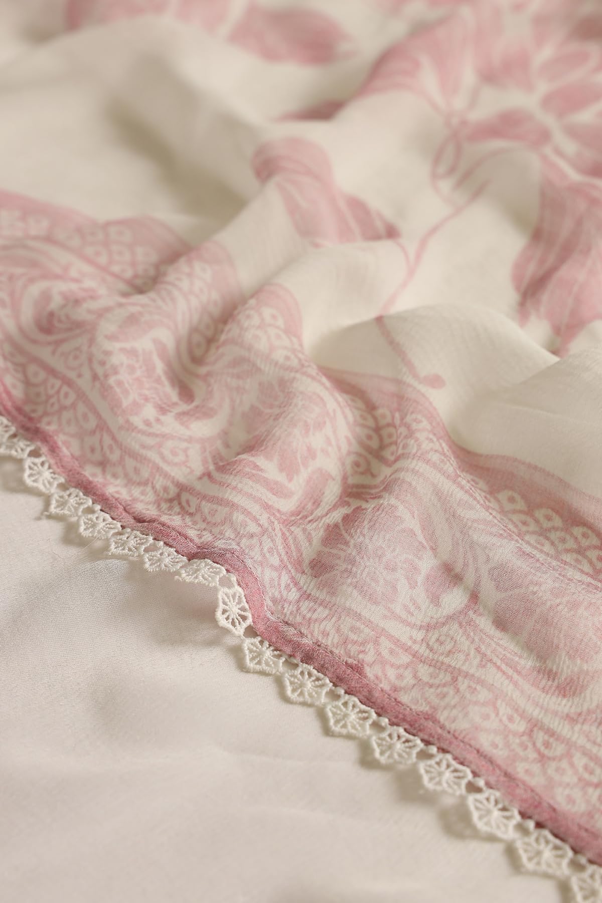 Soch Womens Off White Linen Floral Print Suit Set With Sequins