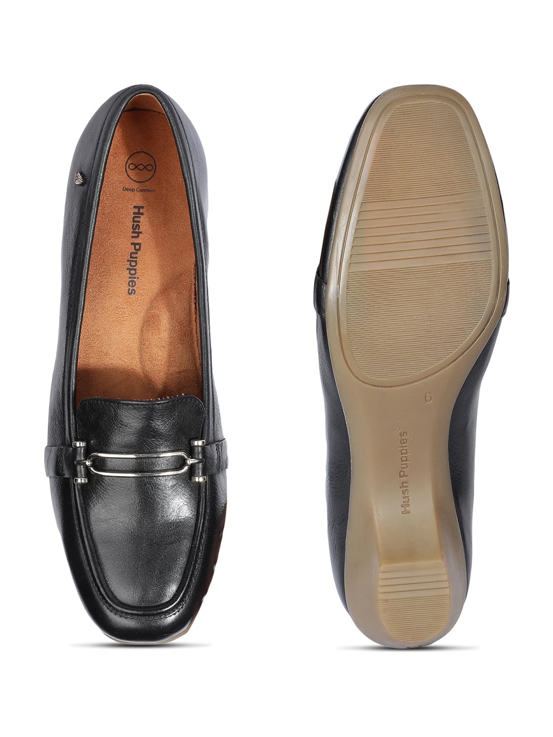 Hush Puppies 6546 Patrizia Trim Black Slipon Shoes for Women|Perfect for Casual and Formal Occasions|All Day Comfort|Lightweight|Comfortable Size- 6