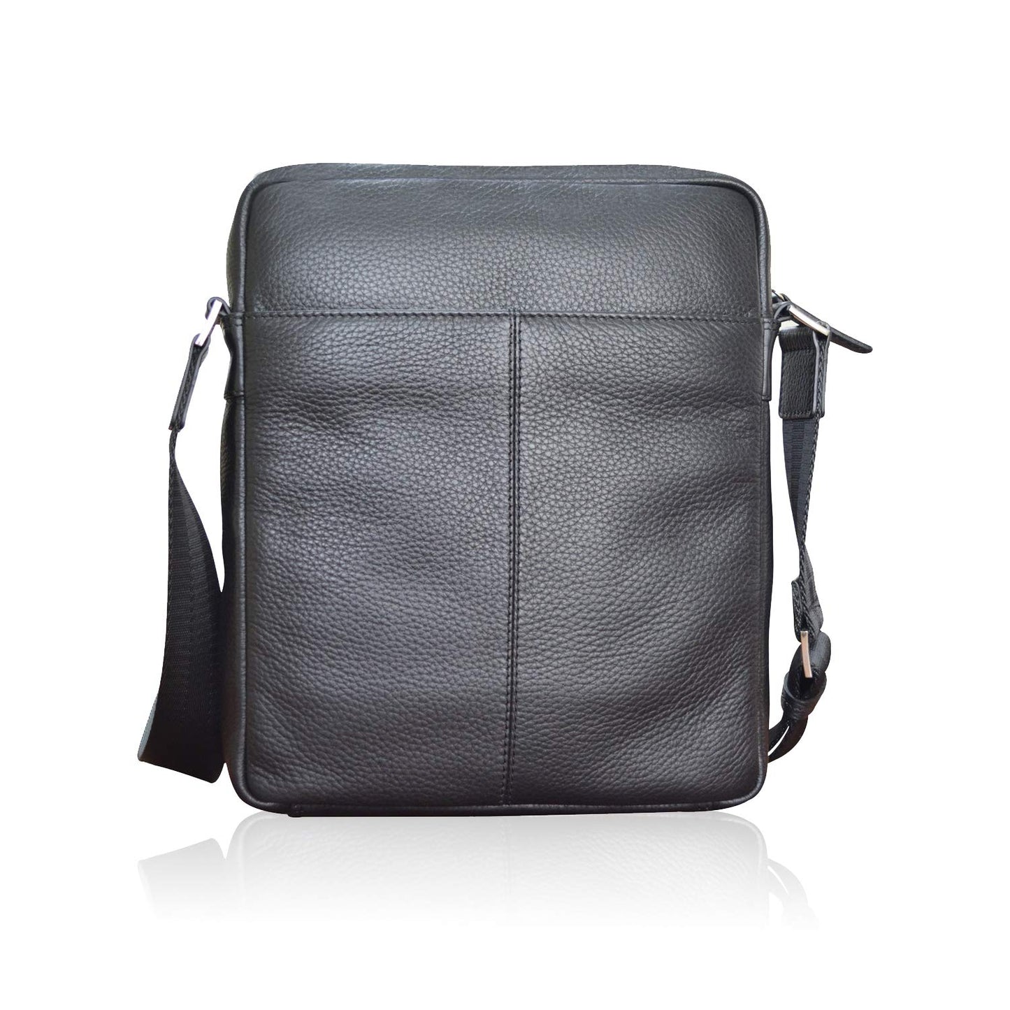 Cross Leather 27 cms Stylish and Trendy Black Messenger Sling Bag for Men and Women Office and Casual Wear(AC021113N-1)