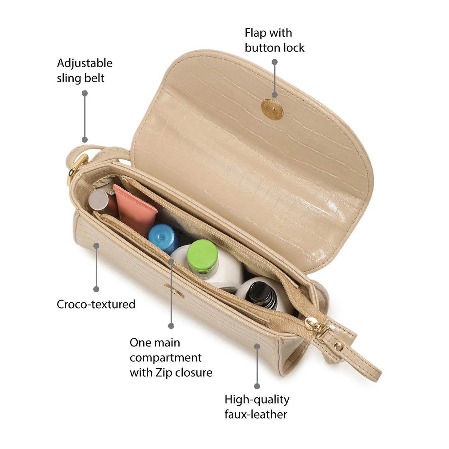 Fastrack Beige Brunch Shoulder Bag for Women