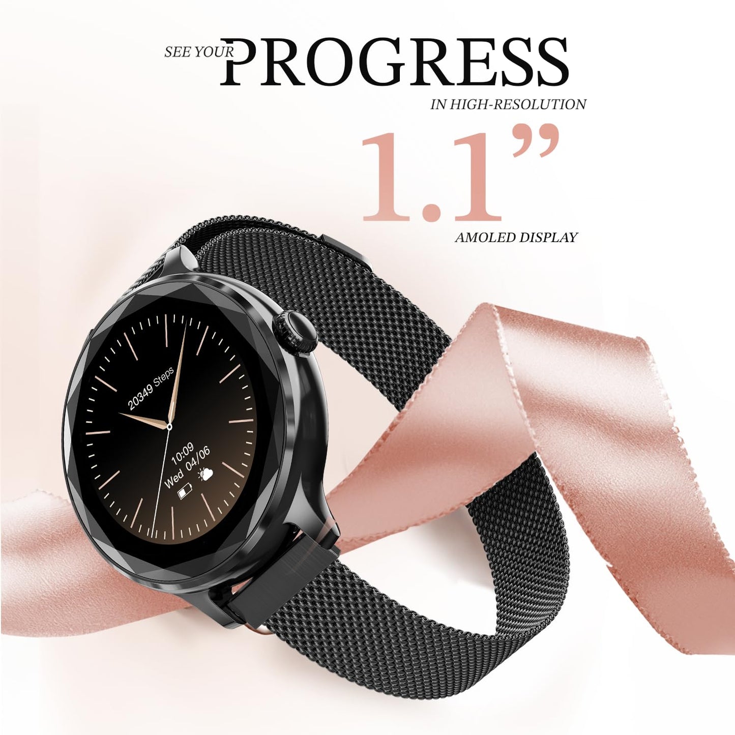 Noise NoiseFit Grace Smartwatch - Black Link