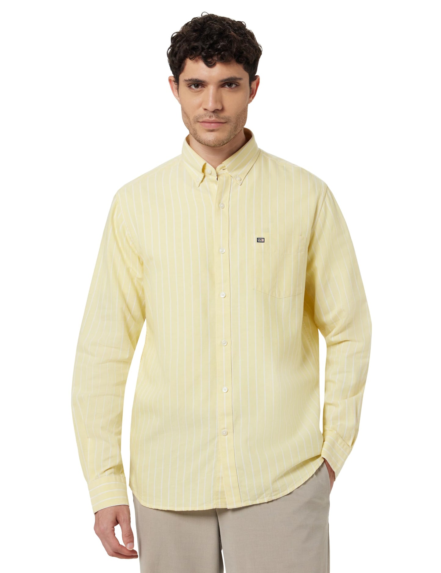 Arrow Men's Checkered Full Sleeve Slim Fit Point Collar Cotton Casual Shirt Blue