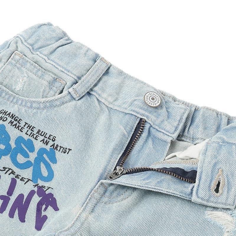 United Colors of Benetton Solid Slouchy Fit Grafitti Vibe Denim Jeans