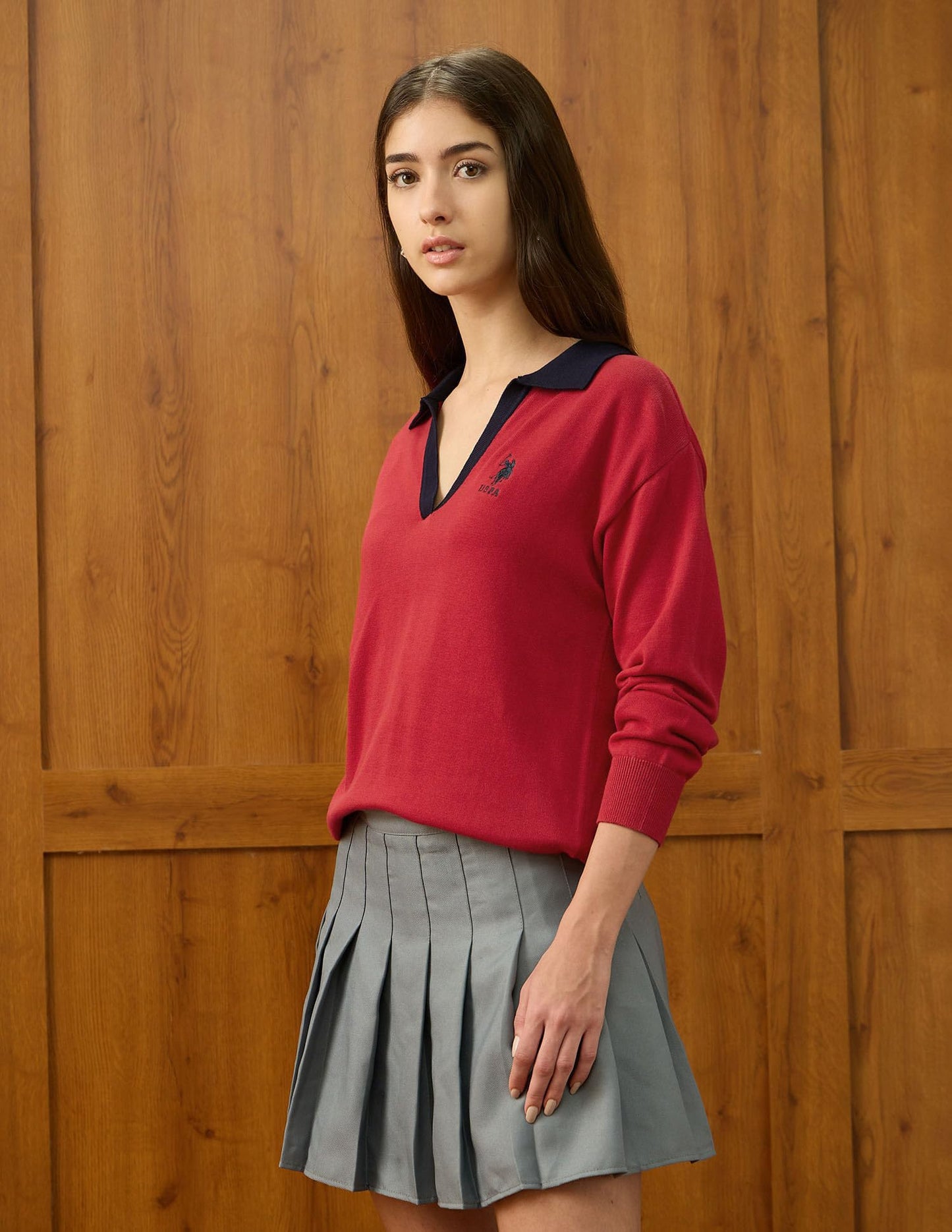 U.S. Polo ASSN. Women's Cotton Casual Sweater (UWAW25SWE201