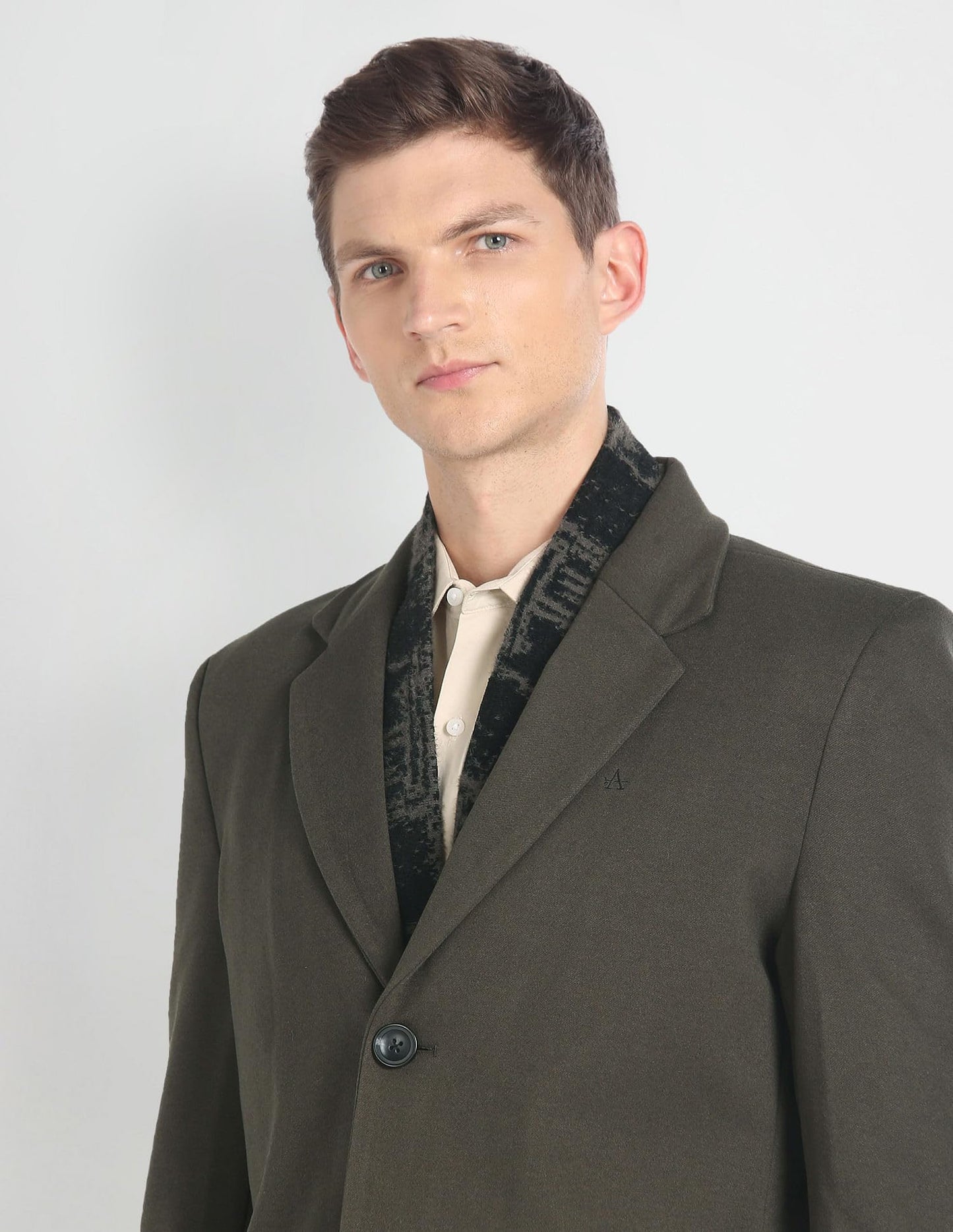 Arrow Men's Polyester Trench Standard Length Coat (ASAGJK4788_Olive, 2XL