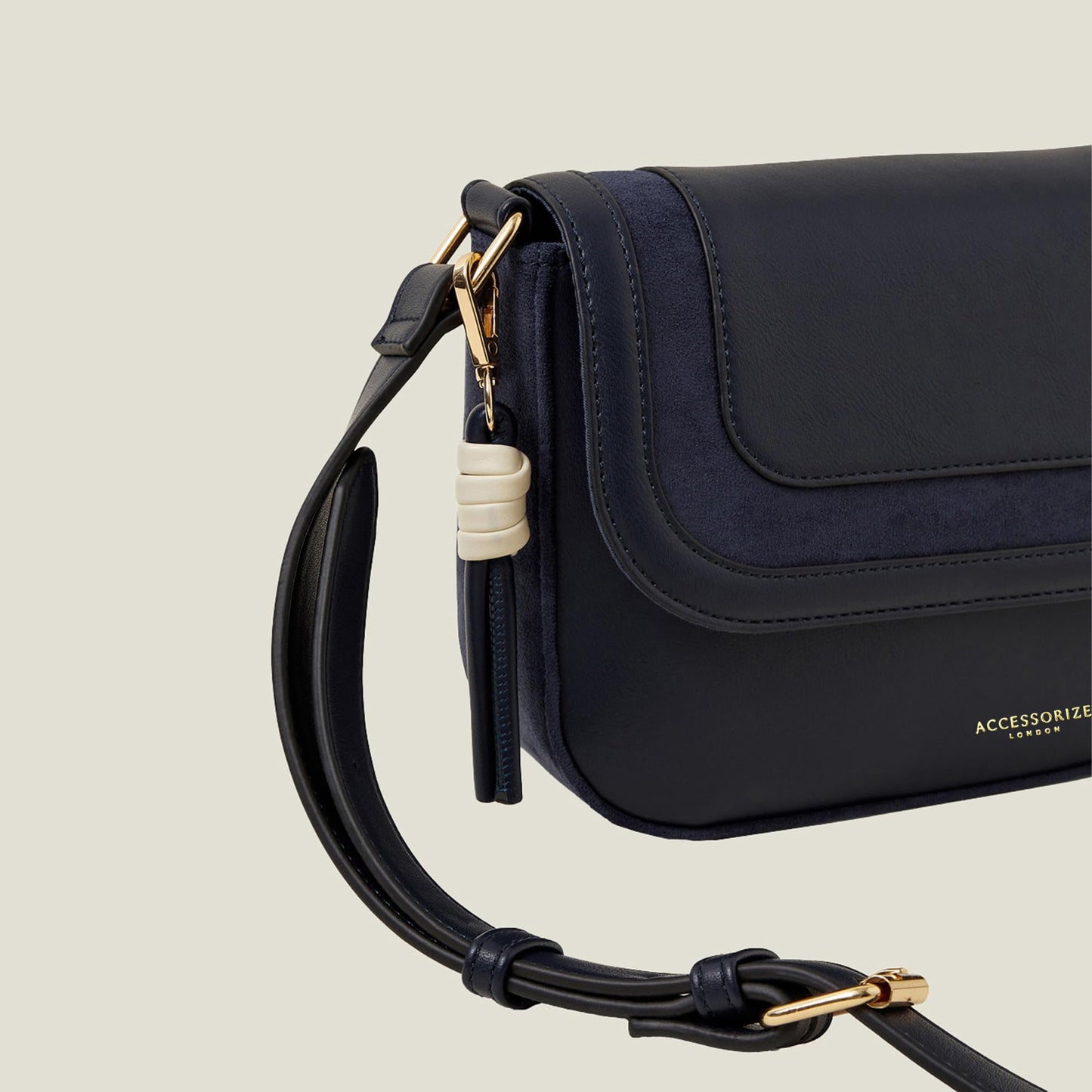 Accessorize London Women's Blue Suede Sling bag for women | Stylish Crossbody Bags For Women | Ladies Shoulder Purse