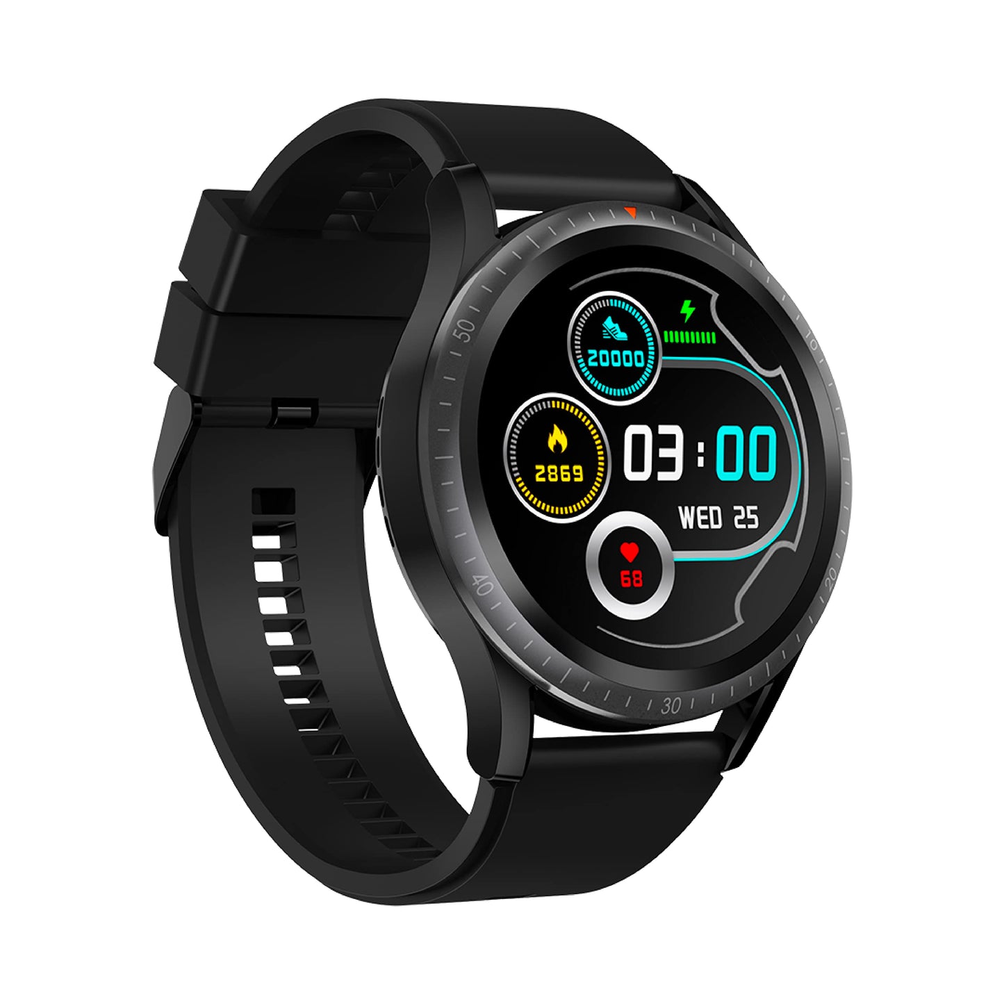 Itel 1GS 1.32" HD IPS Superbright Display Smartwatch with Bluetooth Calling, Metal Alloy Dial, 15 Days Battery Life, IP68 Water Resistant, SpO2 and Heart Rate Monitoring, 190+ Watch Faces (Black)