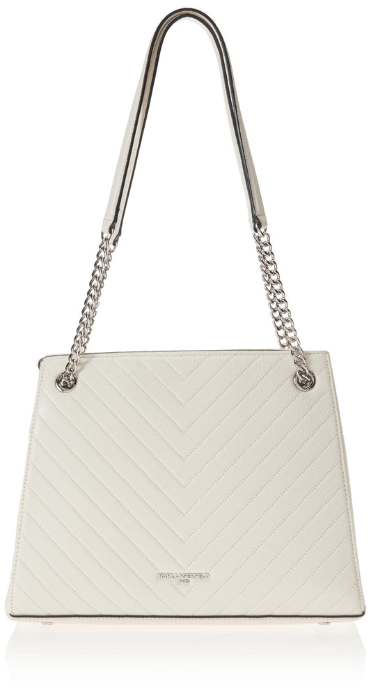 Karl Lagerfeld Paris Charlotte Shoulder, Winter White/Silver, One Size
