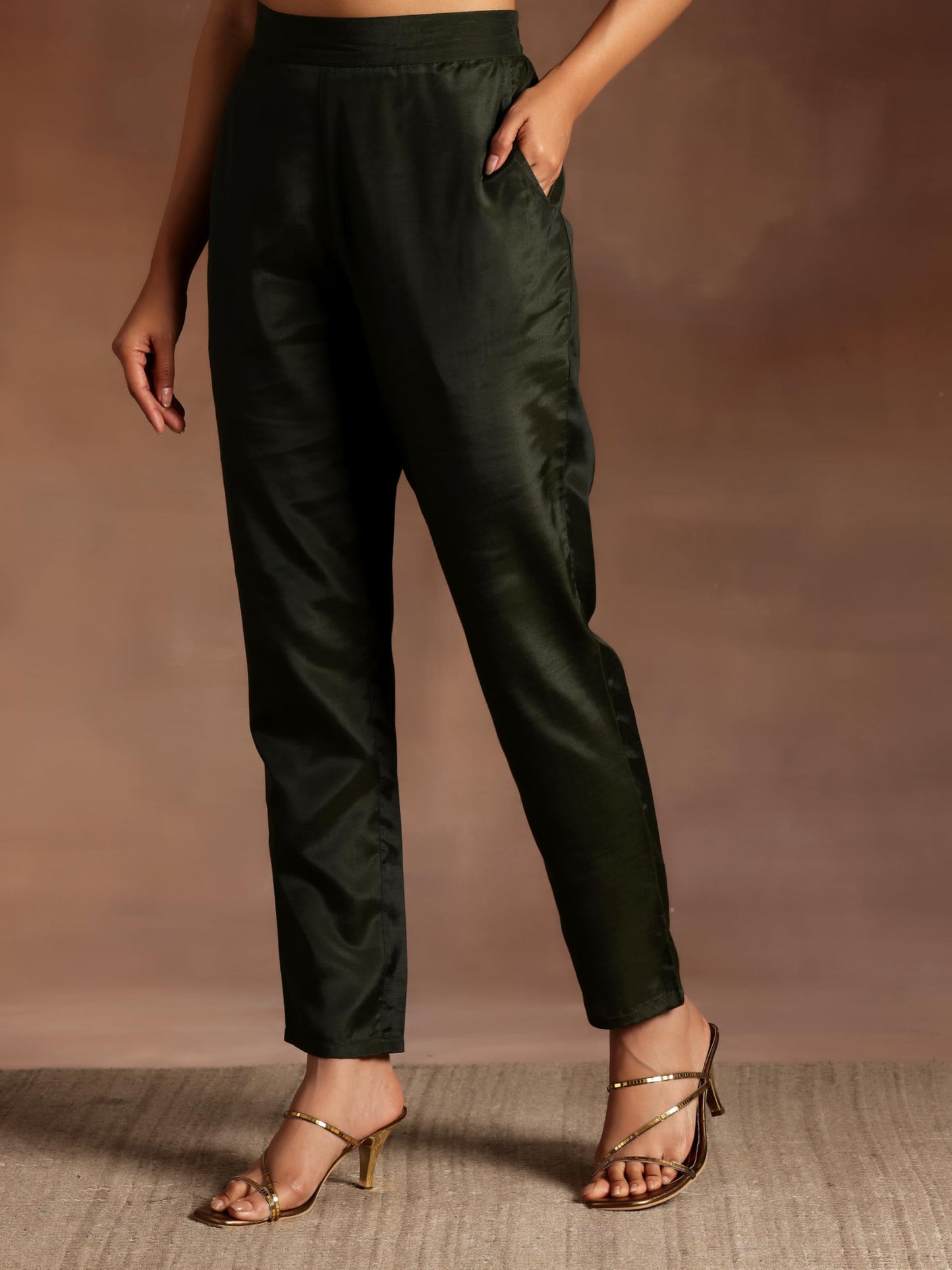 Libas Women's Georgette Kurta Set (35852_Olive