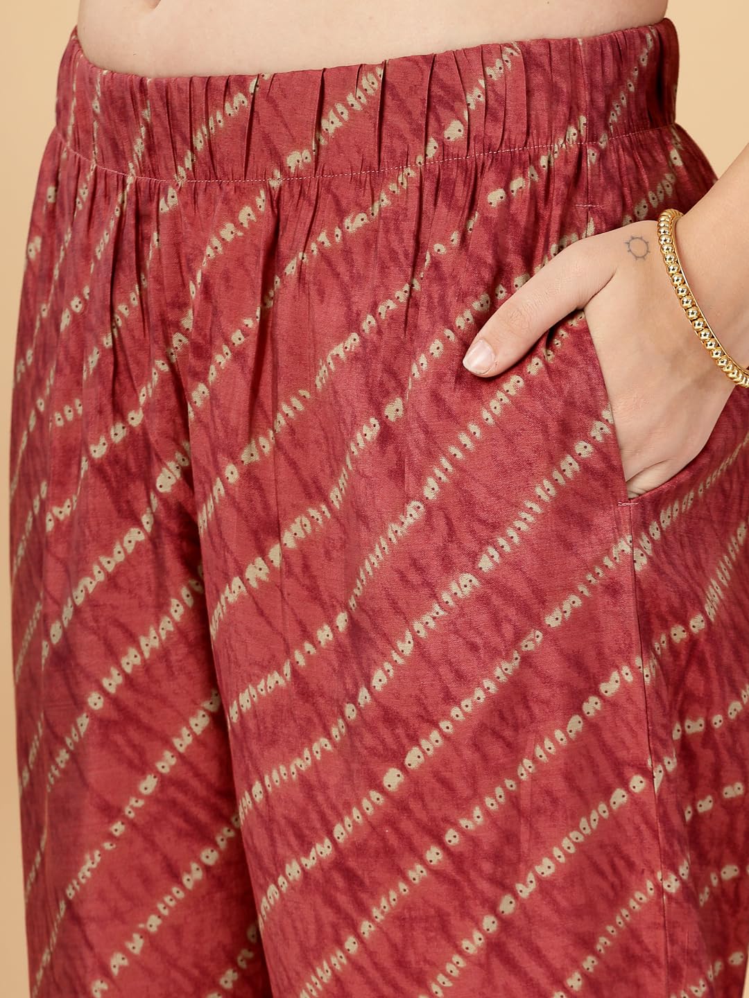 Nayam By Lakshita Abstract Printed Modal Chanderi Kurta and Palazzo Set for Women