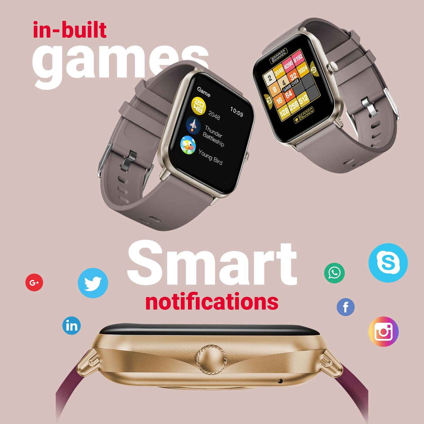 Fire-Boltt Ninja Call Pro Plus Smart Watch 1.83 inch with Bluetooth Calling, AI Voice Assistance, 100 Sports Modes IP67 Rating, 240 * 280 Pixel High Resolution (Cinnamon Slate)