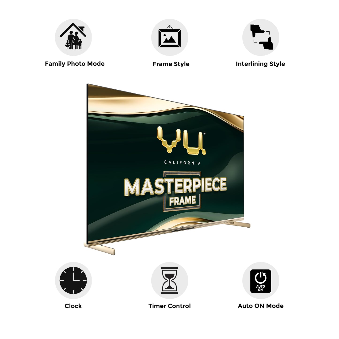 Vu 139cm (55 inches) Masterpiece Frame Series 4K QLED TV 55MASTERPIECE (Armani Gold)