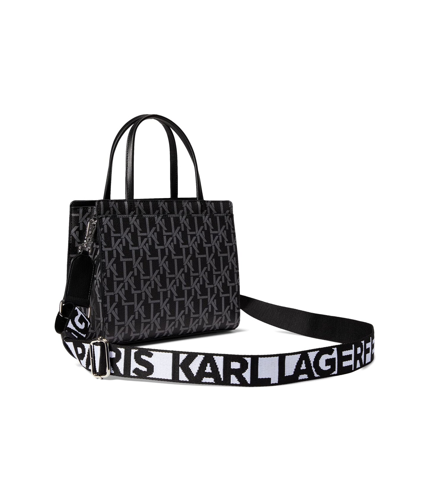 KARL LAGERFELD Paris Maybelle Satchel Black/Slate One Size, Black/Slate, One Size