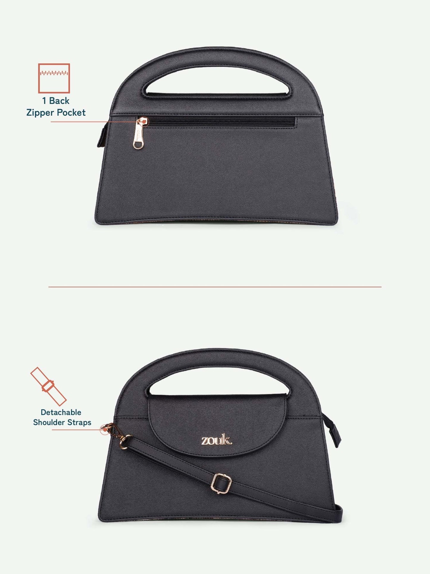 ZOUK Malabar Cascades Rhea Kapoor Sling Bag | Stylish Vegan Leather Crossbody Bag for Women | Browns