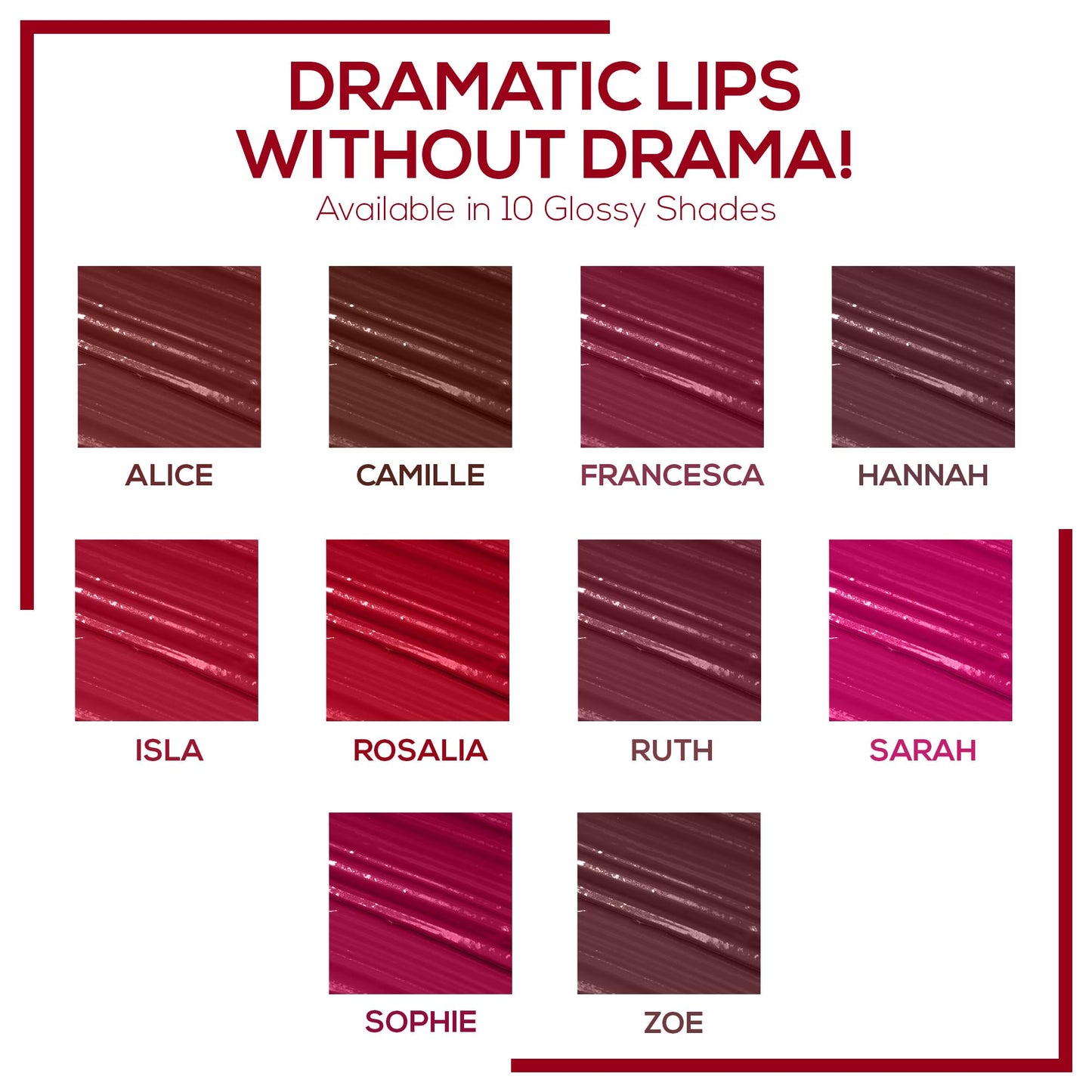 RENEE Gloss Stay Transfer-Proof Liquid Lip Color - Rosalia 3.5ml, Rich Intense Payoff High Pigment Super Glossy Finish, Waterproof, Smudge-proof, Lasts Up To 12 Hours, Enriched with Vitamin E & C