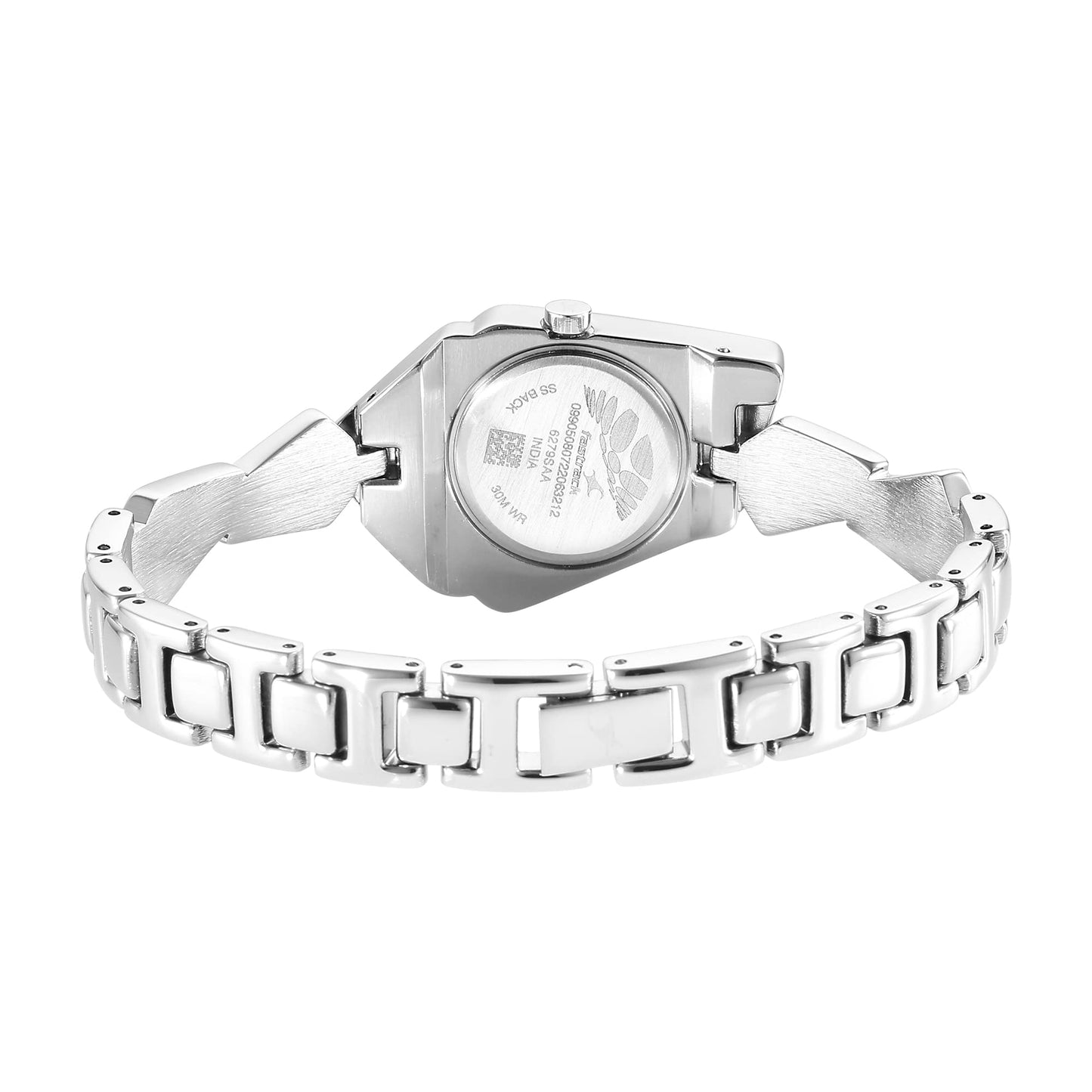Fastrack Younique Quartz Analog Silver Dial Metal Strap Watch for Girls-NS6279SM01
