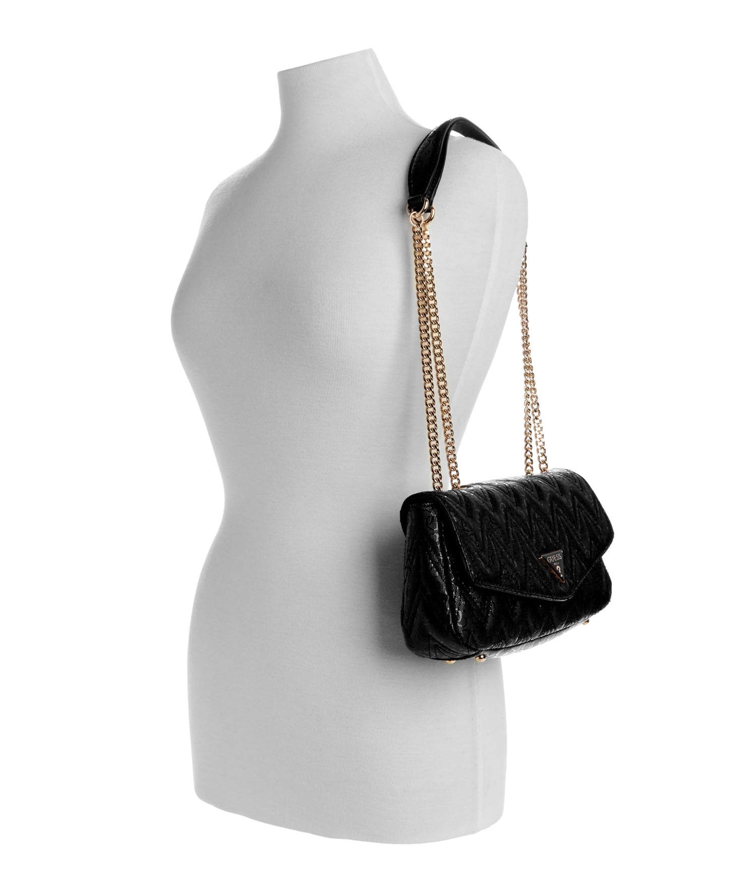 GUESS Black Quilted Adelard Crossbody Bag