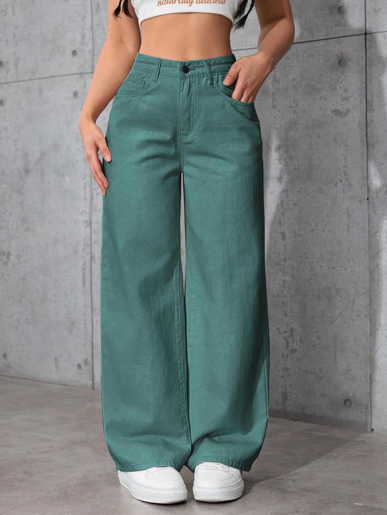 Tagas Women's Jeans|Women Jeans Baggy |womensjeans high Waist||(WDJ-8) Teal Green