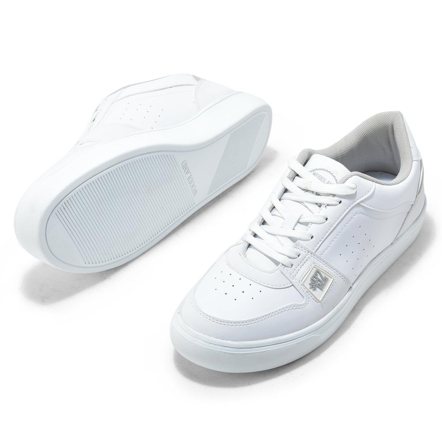Woodland Men's White PU Sneakers-10 UK (44EURO) (OSNK 4988023)